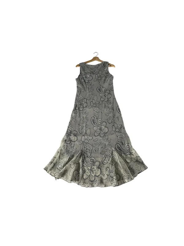 Vintage Y2K Dressbarn Paisley Midi Dress 8 Whimsigoth Fairy Grunge Boho V Neck - Image 7