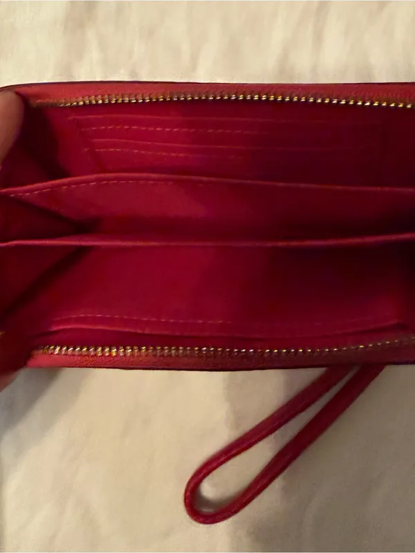 Coach Hot Pink Pebbled Leather Zip Wristlet - Image 4