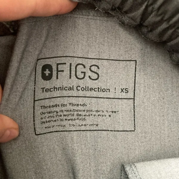Figs Technical Collection High Waisted Graphite Gray Relaxed Fit Scrub Pants XS - Image 3
