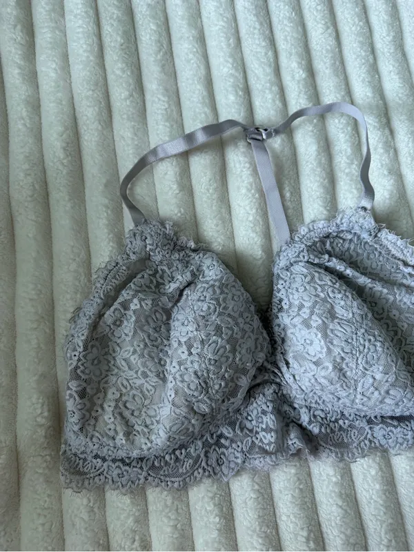 aerie Lace padded Bralette in Light Gray - Image 2