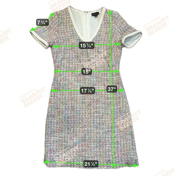 Carlisle Collection Tweed 'Bazar' short-sleeve dress in multi-color tweed - Image 9