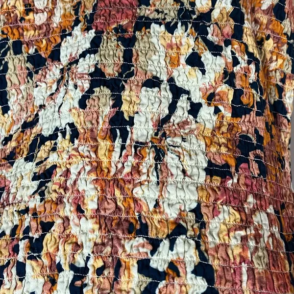 Free People Wren Printed Smocked Summer Mini Dress Size Large - Image 9