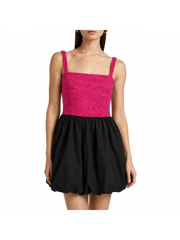 Amanda Uprichard Christine Tweed Bubble Mini Dress XS Pink Black NWT - Image 2