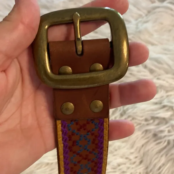 Lucky Brand Brown and Purple Embroidered Belt size S (30) excellent condition - Image 8