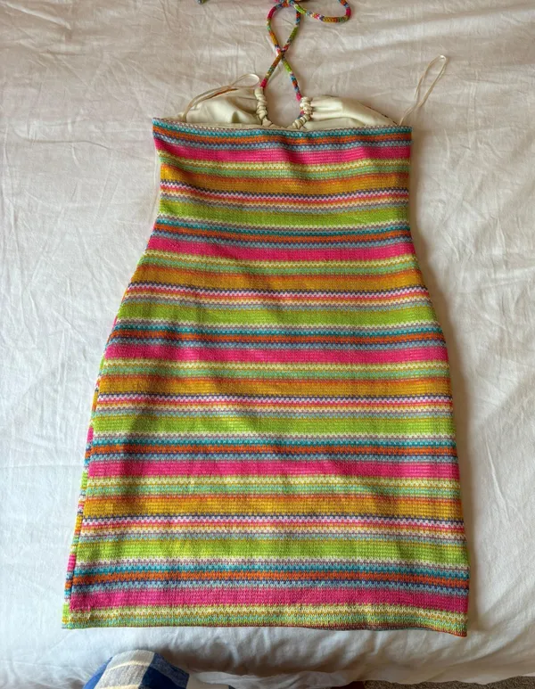 Bailey Rose Striped Mini Dress Multi Size M - Image 3