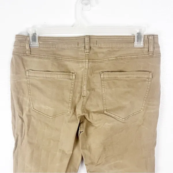 FREE PEOPLE Khaki Black Patchwork Five Pocket Cargo Style Jeans 12 Boho Casual - Image 6