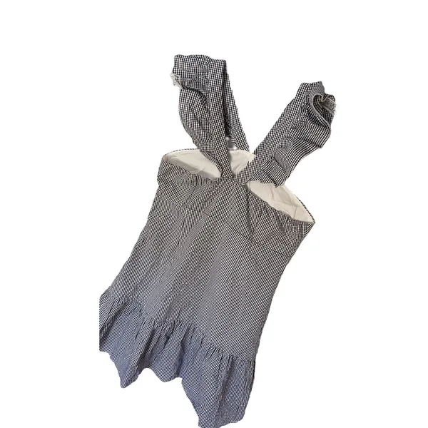 Romeo + Juliet Couture Gingham Ruffle Strap Dress Black White‎ Sleeveless Mini Summer Casual - Image 4