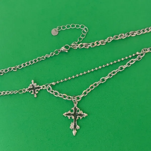 Cross Pendant Necklace for Men Women Streetwear Hip Hop Unisex Necklace - Image 2