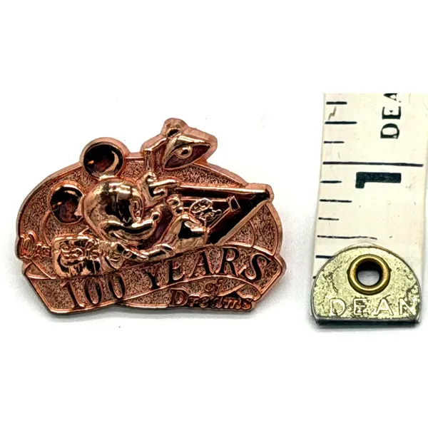 Disney Pin 100 Years of Dreams #99 Mickey Mouse at Animator Desk Copper Tone - Image 3
