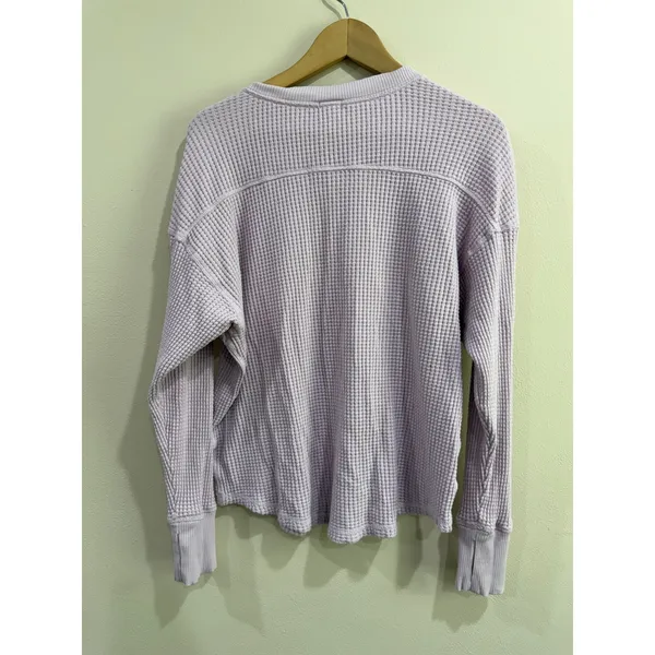 OFFLINE by Aerie Waffle‎ Knit Long Sleeve Top Lavender Purple Thumbhole Small - Image 3