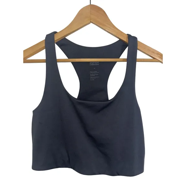 Girlfriend Collective Dark Gray Skyline Paloma Racerback Sports Bra Medium - Image 2