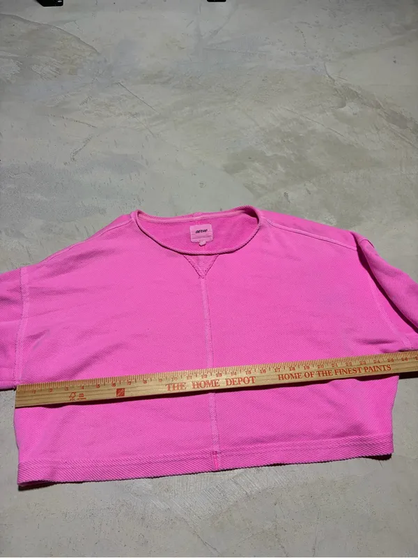 Aerie Cropped Pink Women's Sweatshirt xl - Image 10