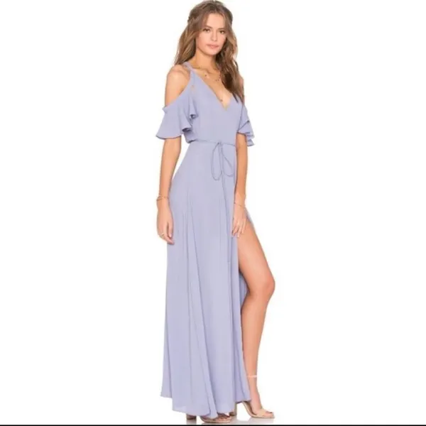 Privacy Please lilac Revolve XS luxe wrap maxi dress - Image 2