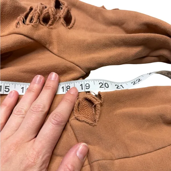 ✨ Alo Yoga‎ Ripped Distressed Henna Rust Hoodie Size XS ✨ - Image 8