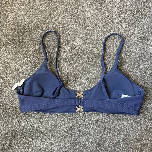 NWT Aerie Blue and Gold Scoop Bikini Top - Medium - Image 4