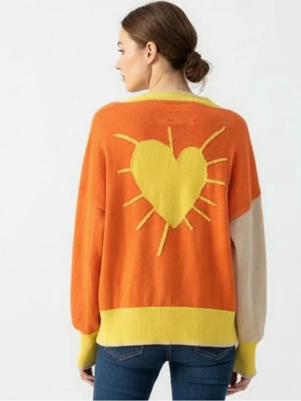Kerri Rosenthal Colorblock Sun Heart Cardigan Medium - Image 2