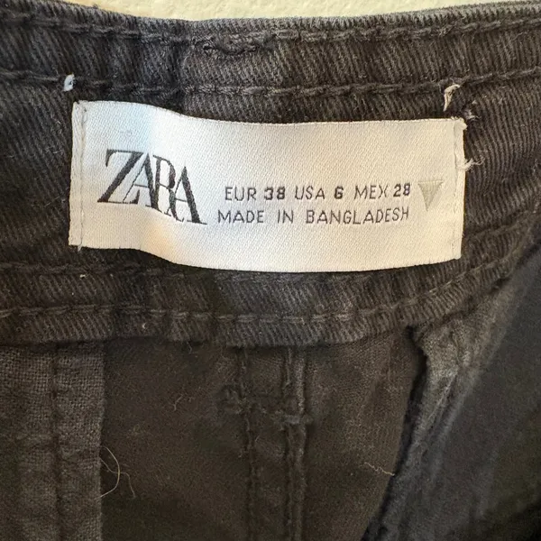 ZARA Black Cargo Pants Size 6‎ - Image 5
