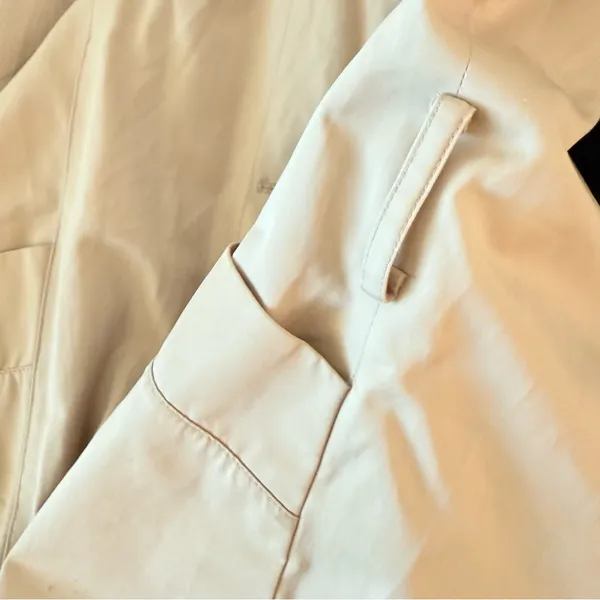 Michael Kors Single Breasted Beige Trench Coat Rain Coat Removable Hood Large - Image 6