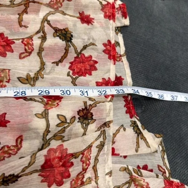 Free People Women's Keeping Up With Kara Floral Tunic Top Ivory Red Size Medium‎ - Image 12