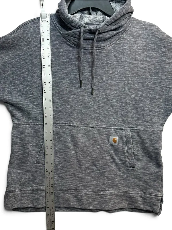 Carhartt Women’s Relaxed Fit Gray Heather Pullover Hoodie Size M 8/10 - Image 8