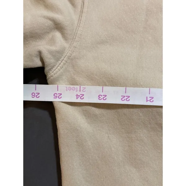 Pull & Bear Size XL Beige‎ Tan Cropped Long Sleeve Crew Neck Sweatshirt Women - Image 4