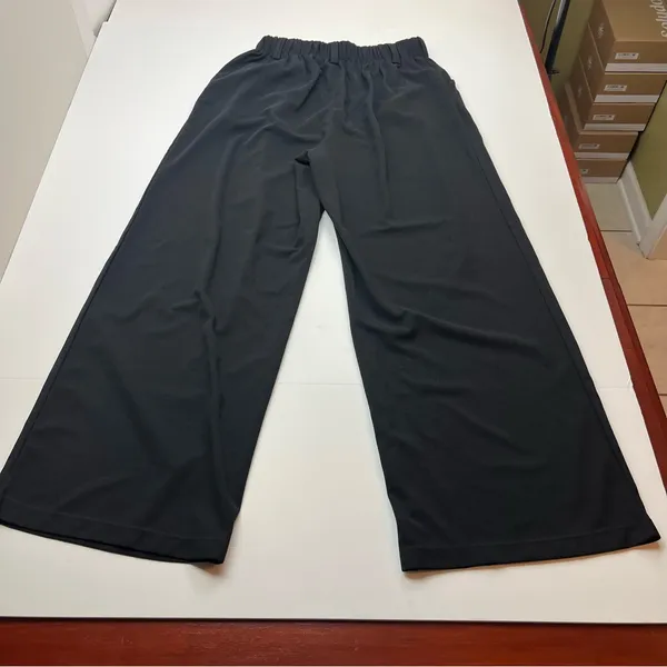 Halara Women’s Size Medium Tall Black Wide-Leg Cropped Pants Pull-on Pockets NEW - Image 12