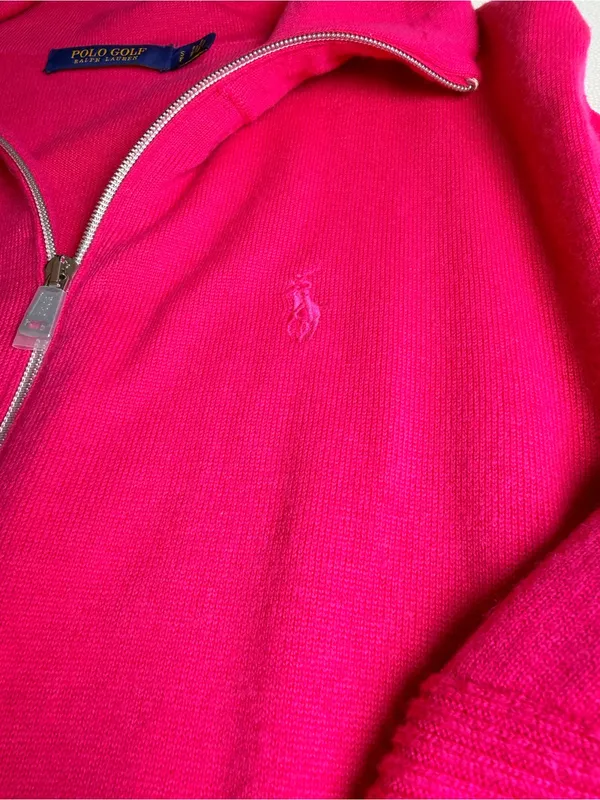 Polo Golf Ralph Lauren Women S Pink Cashmere Blend Full Zip Hooded Sweater - Image 12