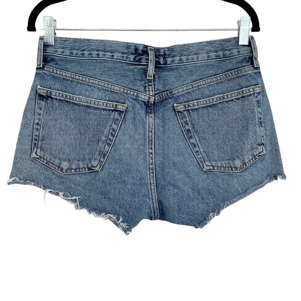 Agolde Parker Vintage Cut Off Jean Shorts Sz 27 Button Fly Medium Wash - Image 3