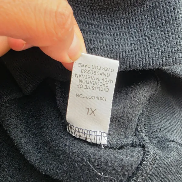 Fear of God -877 Essentials Black Raw Cut Notch Neck Sweatshirt‎ Logo FOG XL - Image 6