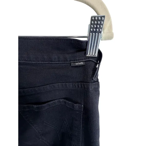 Mother The Insider Crop Step Fray Jeans in Not Guilty Black Mid Rise Size 29 - Image 6