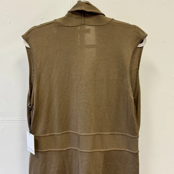 Calvin Klein Taupe Sleeveless Shawl Collar Sweater Dress CD2W1QAP XL - Image 5