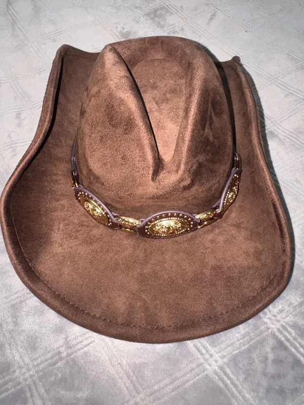 Nordstrom Western Cowboy Hat with Concho Leather Band in chocolate brown - Image 7