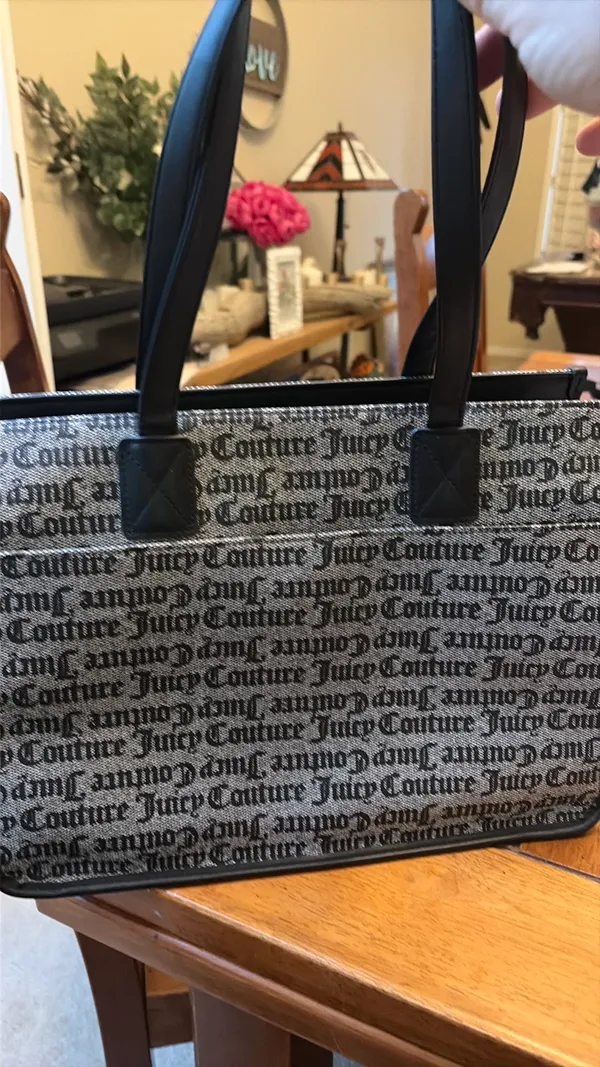 Juicy Couture Black and Grey Logo Tote - Image 3