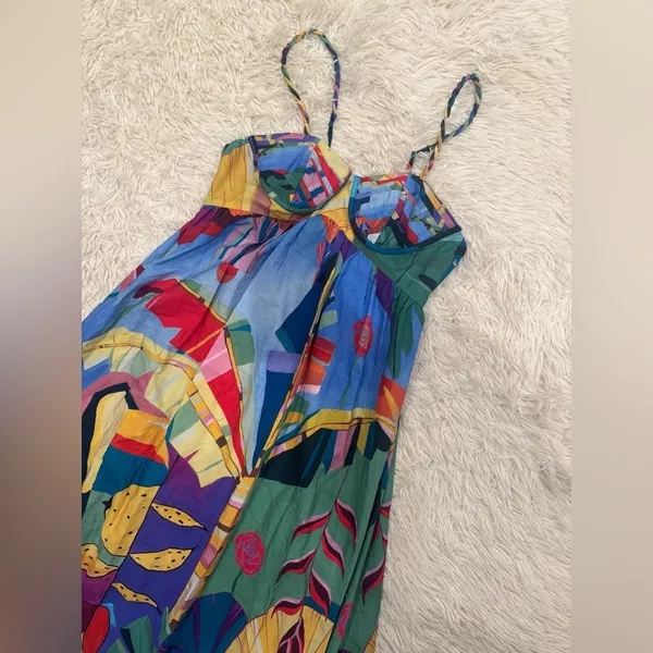 NEW FARM Rio Tropical Scenario Sleeveless Maxi Dress sz S - Image 5