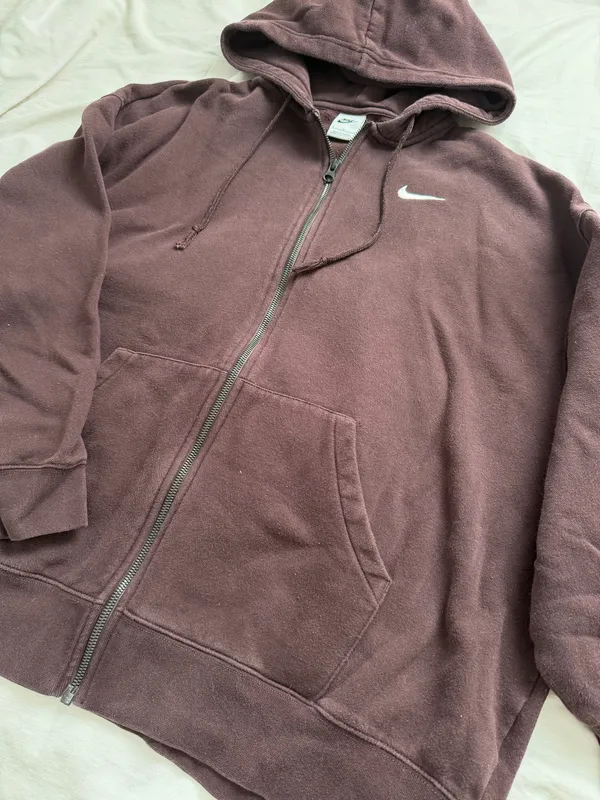 Nike Brown Zip-Up Hoodie - Image 2