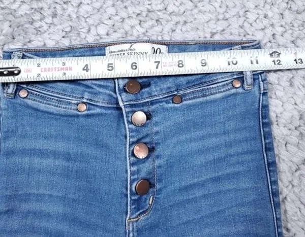 READ Abercrombie High Rise Super Skinny Jeans Size 00 24 x 31 Button Fly Stretch - Image 9
