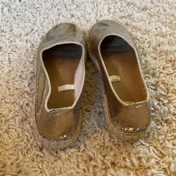 DV Dolce Vita for Target Canvas Gold Metallic Flat Espadrilles Shoes Size 9 - Image 5