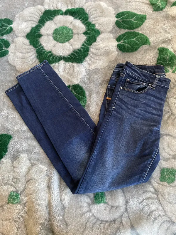 American Eagle Indigo Ribbed High Rise Skinny Jeans - Image 4