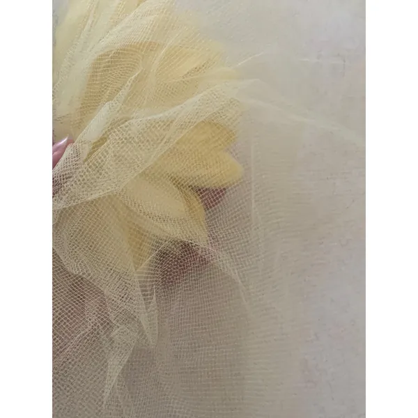 ILGWU pale yellow three piece dress 60 70 small medium lace hair pics - Image 7