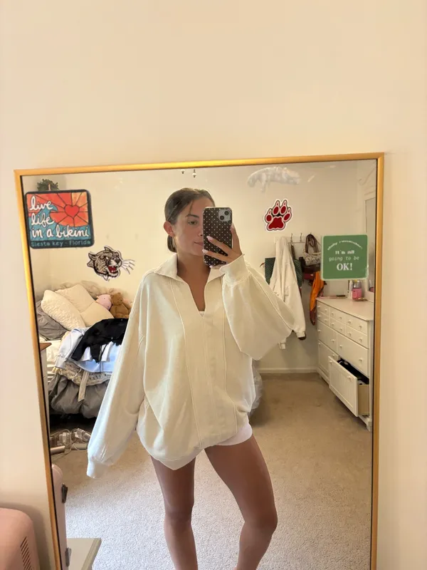 Aerie Cream V-Neck Pullover - Image 2