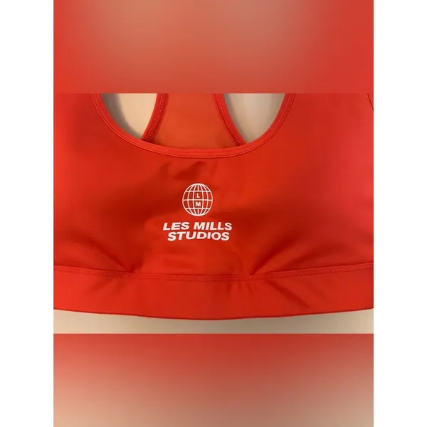 Les Mills Red Orange Racerback Padded Sports Bra - Image 4
