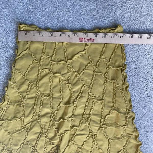 Haystacks Boho Patchwork Midi Skirt Made in Michigan Mustard Yellow Size Small - Image 8