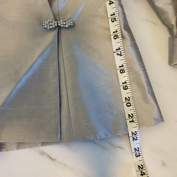 Alex Evenings Formal Suit Womens Size‎ 6 Champagne Shimmer Skirt Jacket Wedding - Image 15
