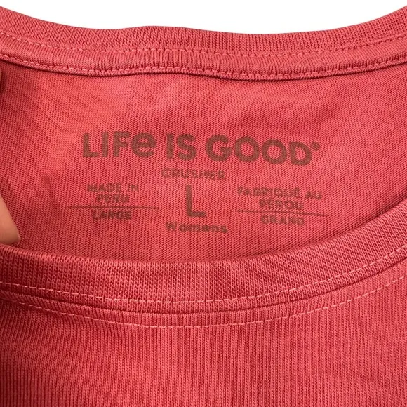 Life is Good Womens Crusher Tee Red Gingerbread‎ House Home Sweet Home Shirt - Image 4