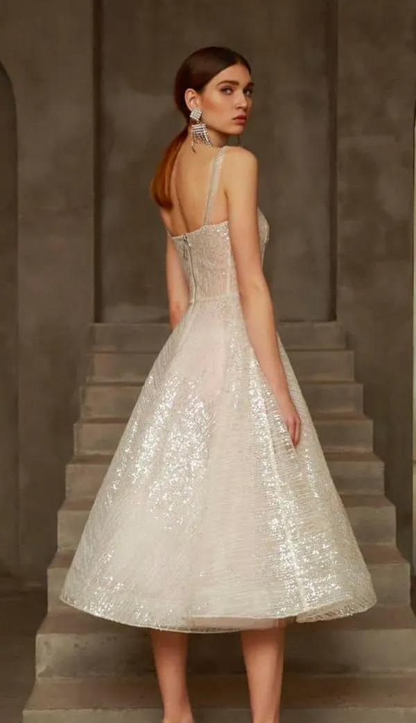 Bronx and Banco NWT Mademoiselle Bridal Midi Dress in White. - Image 14