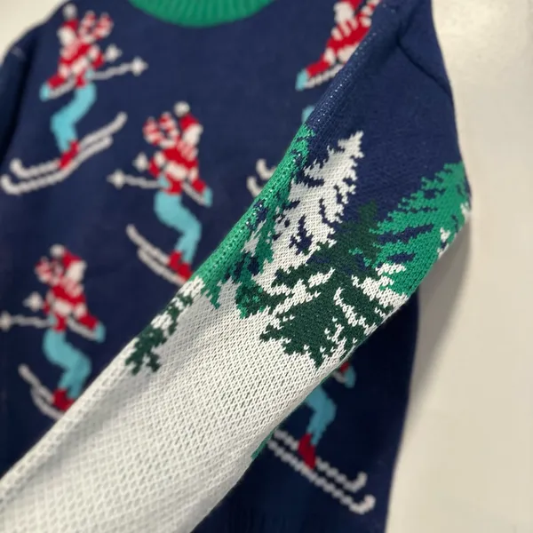 32 Degrees Heat Sz: XS Alpine Down Hill Ski Winter Trees Snow Holiday Pompom Sweater. - Image 8