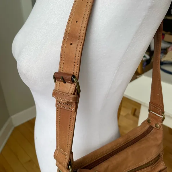 Fossil Cognac Tan Leather Shoulder Bag Purse Y2K - Image 6