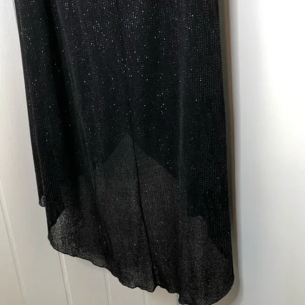 I.N. San Francisco Black M Strapless Shimmery Tulip Asymmetrical Dress Fit & Flare Night Out Shiny - Image 7