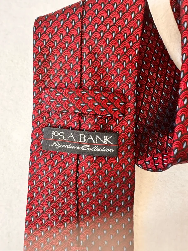 Jos.A.Bank Silk Tie Men's Necktie Executive Collection Red - Image 7
