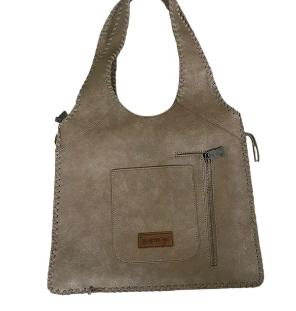 Trinity Ranch fringe‎ Concealed Carry Hobo Bag-Khaki EUC Gently used - Image 2